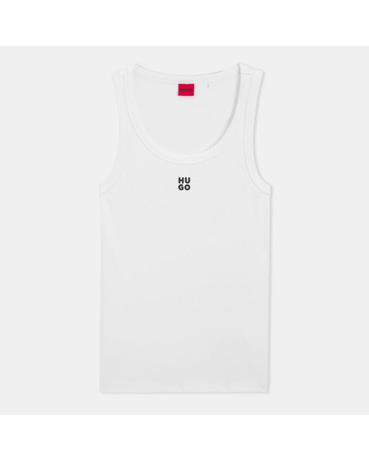 HUGO White Datamia Tank Top