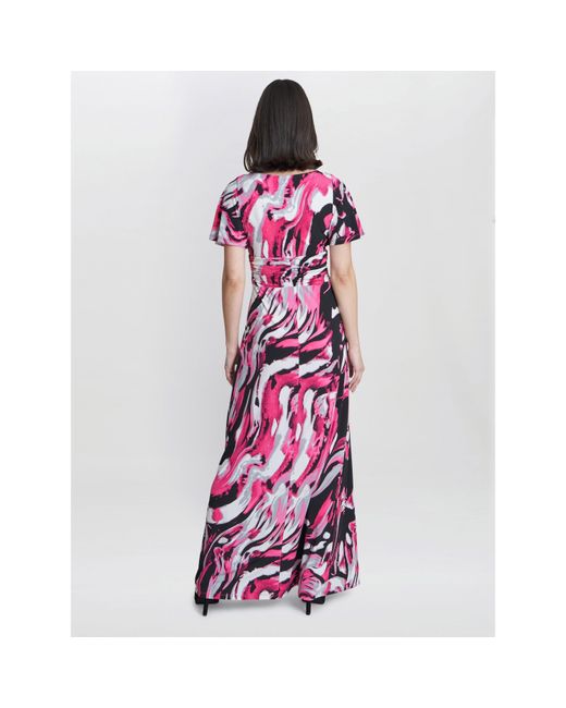 Gina Bacconi Red Fifi Jersey Maxi Dress
