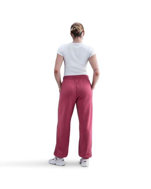 Nike Red Sportswear Phoenix Fleece Mid-Rise Sweatpants