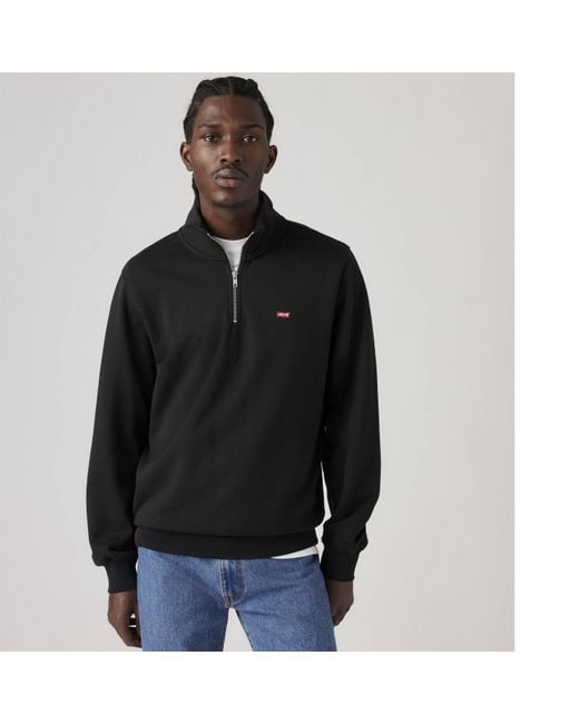 Levi's Black Quarter Zip Sweatshirt for men