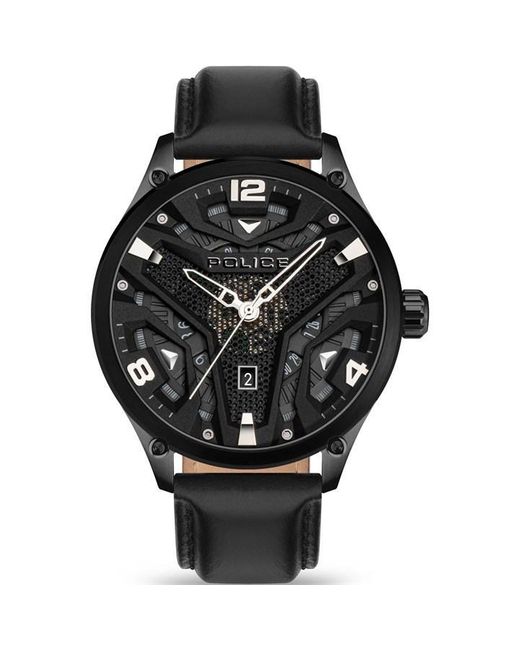 Police Black Stainless Steel Fashion Analogue Quartz Watch for men