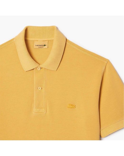 Lacoste Yellow Tonal Short Sleeve Polo Shirt for men