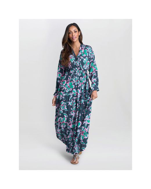 Gina Bacconi Blue Rosalee Belted Fit And Flare Dress