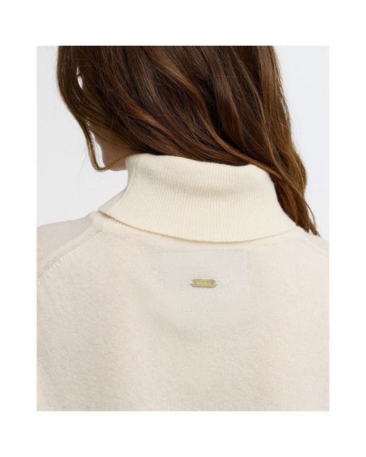 Barbour White Pendle Roll-Neck Jumper