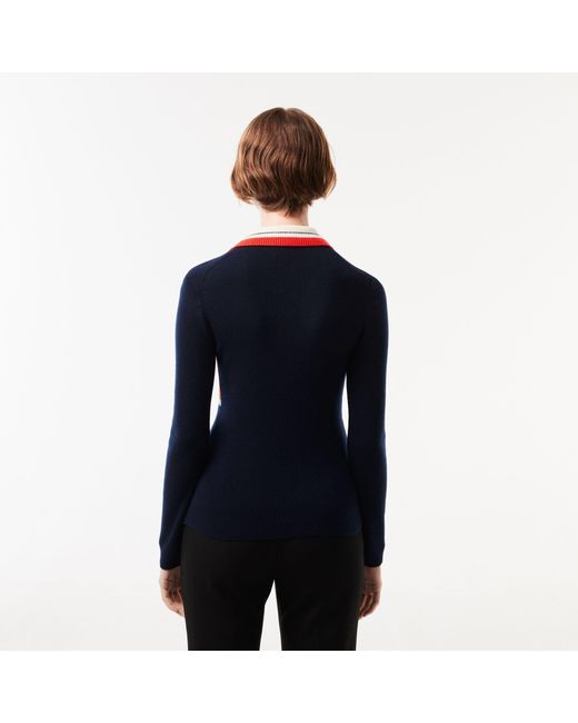 Lacoste Red Long-Sleeve Contrast T-Shirt