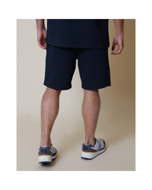 Threadbare Blue Fleece Jogger Shorts for men