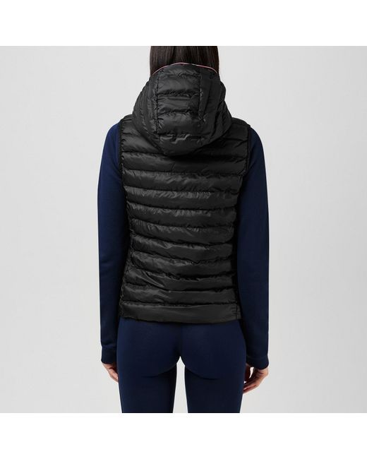 Tommy Hilfiger Black Heritage Low Down Duck Down Detachable Hood Sleeveless Short Puffer Jacket