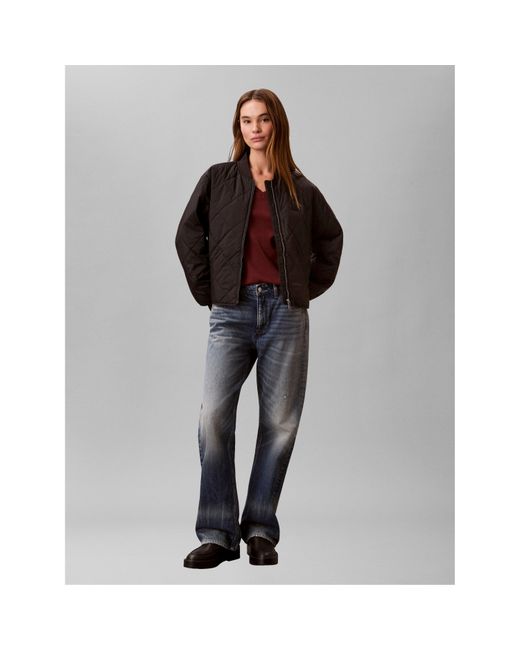 Calvin Klein Black Quilted Bomber Jacket