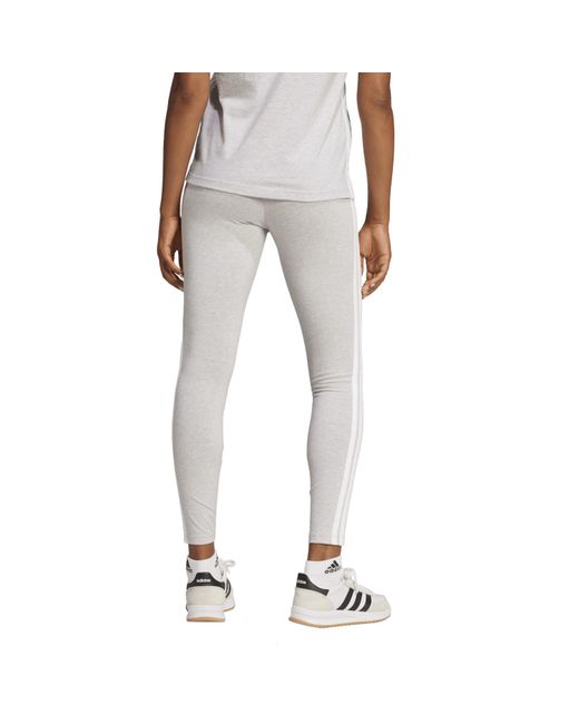 Adidas Gray Essentials 3 Stripe Leggings