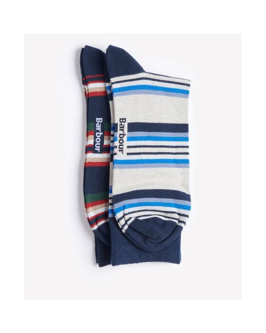 Barbour Blue Summer Stripe 2-Pack Socks for men