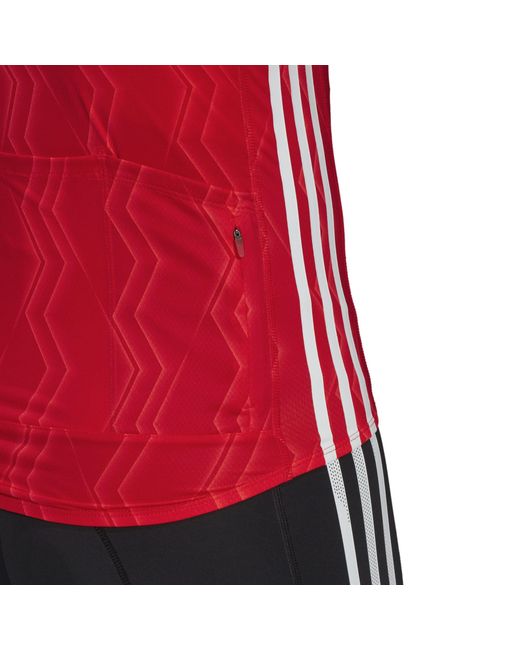 Adidas Red Cycle Jers Short Sleeve Performance Gym Top for men
