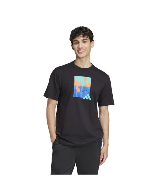 Adidas Black Graphic Logo T-Shirt for men