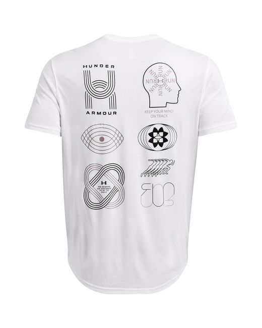 Under Armour White Run Anywhere Short-Sleeve Performance Top for men