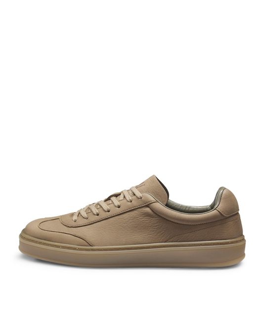 Boss Brown Zarek Double Breasted Leather Lace Up Low-Top Trainers for men