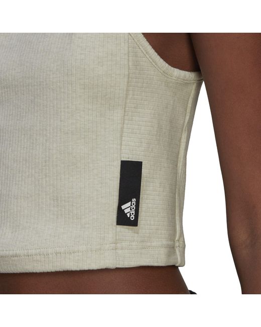 Adidas Gray Studio Lounge Rib Tank Top