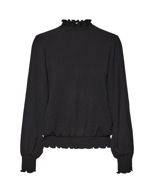 Vero Moda Black Open Neck Long-Sleeve Blouse