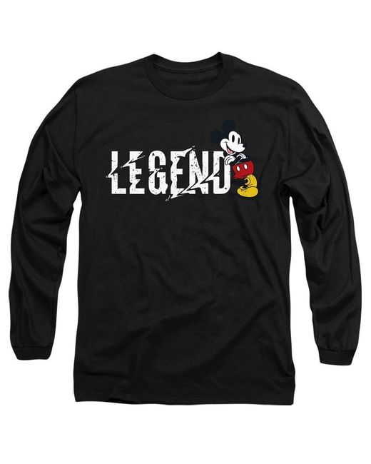 Disney Black Mickey Mouse Fathers Day Legend Long Sleeve T-Shi for men