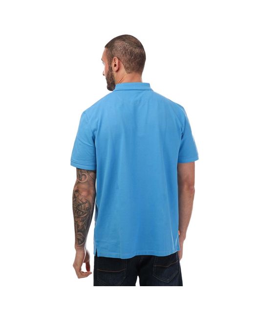 Timberland Blue Pique Short Sleeve Polo for men