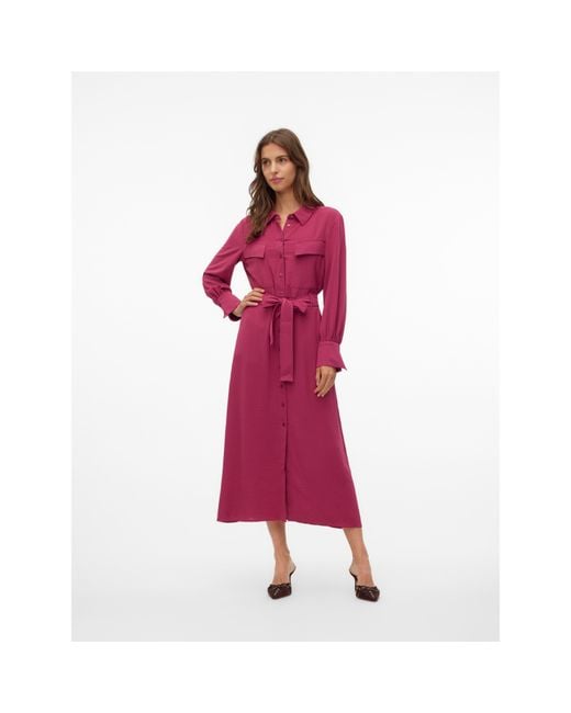 Vero Moda Olla Collared Neck Midi Dress