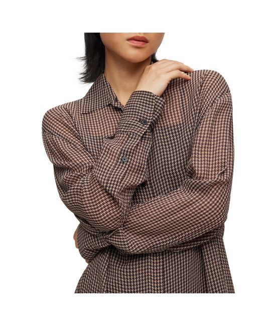 Boss Brown Bareid Long Sleeve Long Blouse