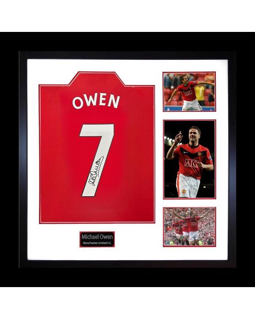 The Fan Cave Red Michael Owen Signed Manchester United Shirt Elite