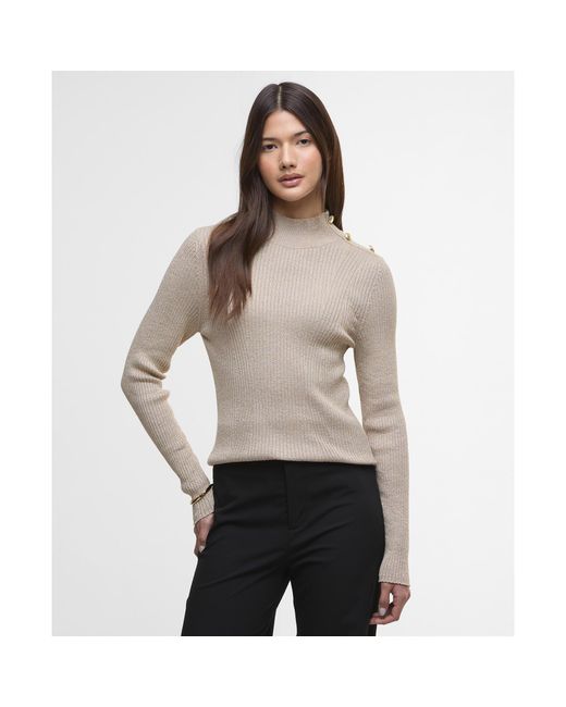 Barbour Gray Stella Ribbed Jumper
