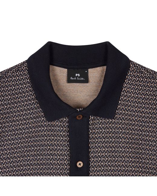 Paul Smith Black Button Front Short Sleeve Patterned Shirt for men