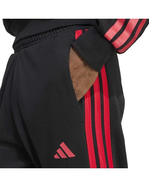 Adidas Black Closed Hem Fleece Joggers for men