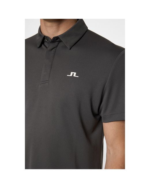 J.Lindeberg Black Short Sleeve Performance Polo Shirt for men