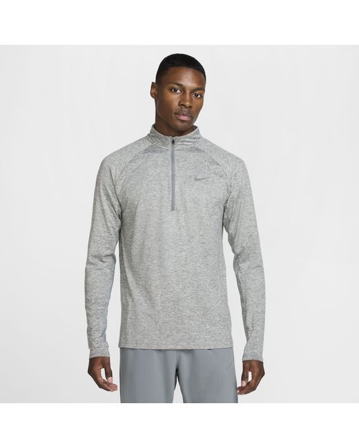 Nike Gray Stride Dri-Fit 1/4-Zip Running Top for men