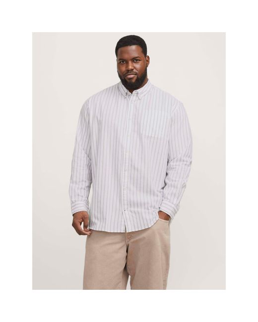 Jack & Jones White Jack + Oxford Shrt L Sn63 for men