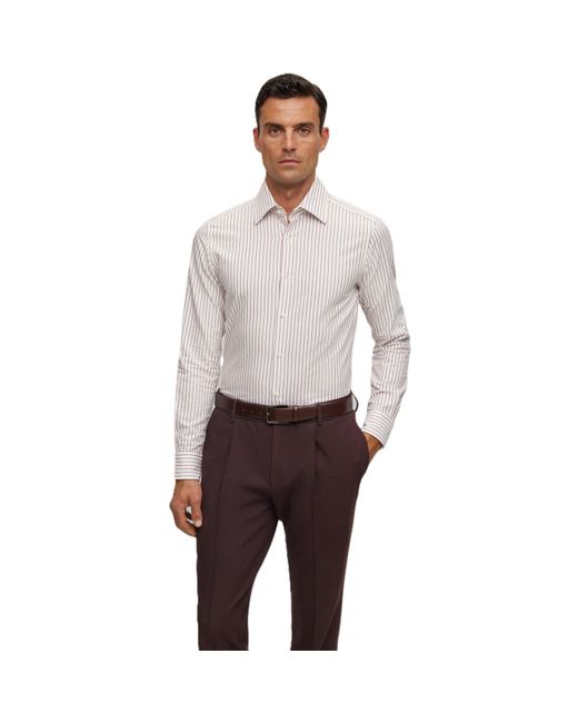 Boss Gray Long Sleeve Plain Shirt for men