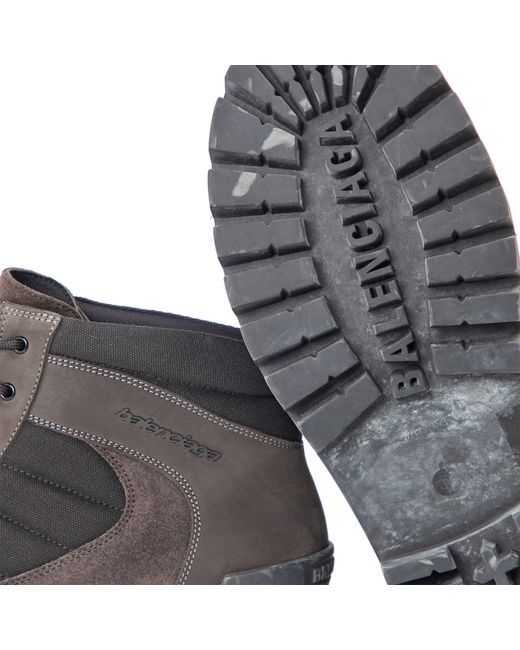 Balenciaga Gray Rugged Hiker Boots for men