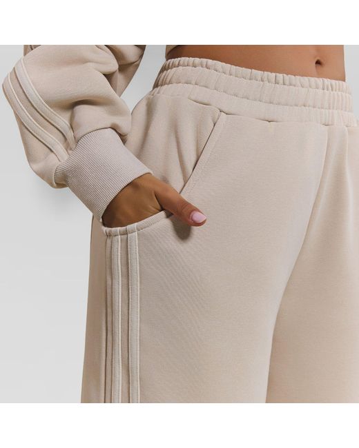 Mars the Label Natural Kiera Open Hem Fleece Jogging Bottoms