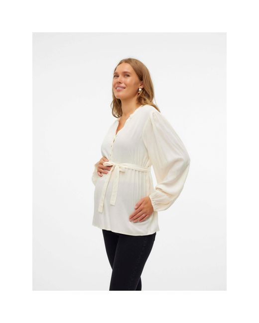 Mama.licious White Maternity Long Sleeve Blouse