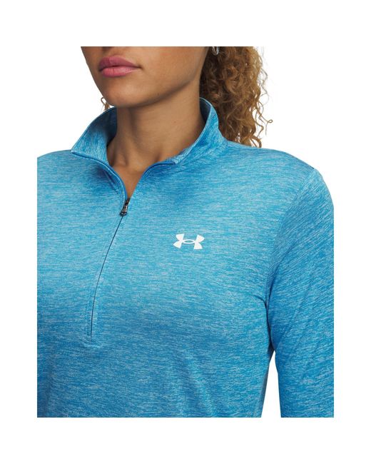 Under Armour S Tech Half Zip Top Ether Blue 16
