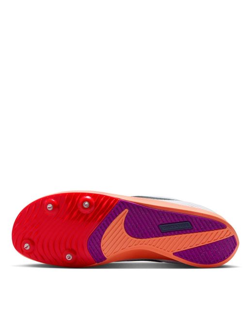 Nike White Zoom Rival Distance Track Running Spikes for men