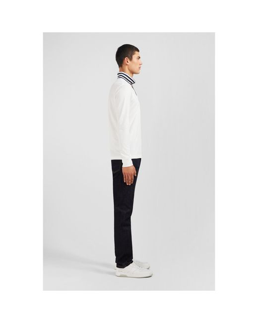Eden Park White Stretch Pima Cotton Polo for men