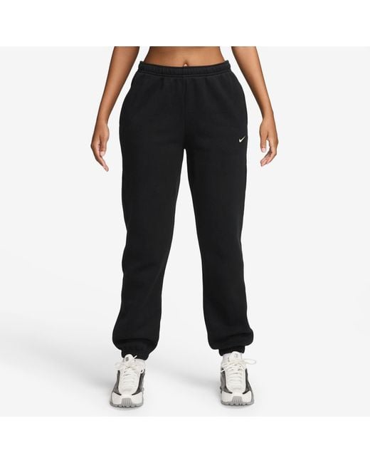Nike Black Sportswear Phoenix Fleece Mid-Rise Sweatpants