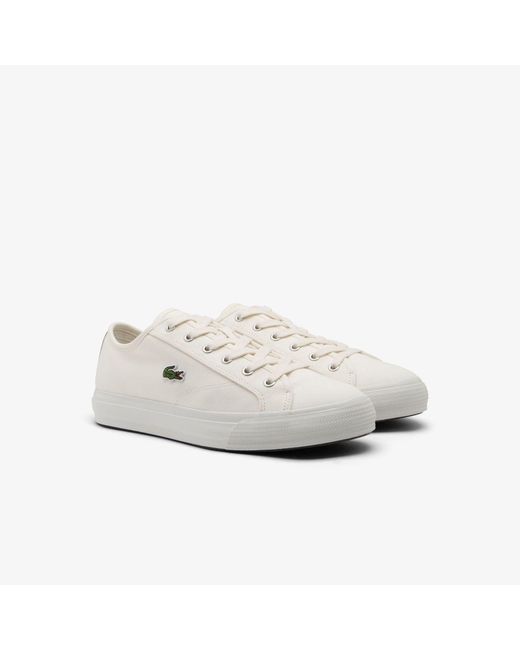 Lacoste White Backcourt Canvas Low Trainers Size 9 for men