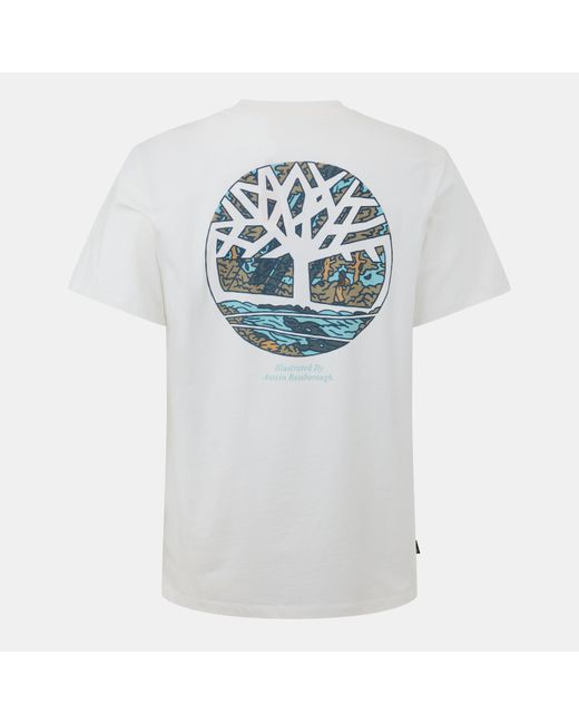 Timberland Gray Logo Graphic T-Shirt for men