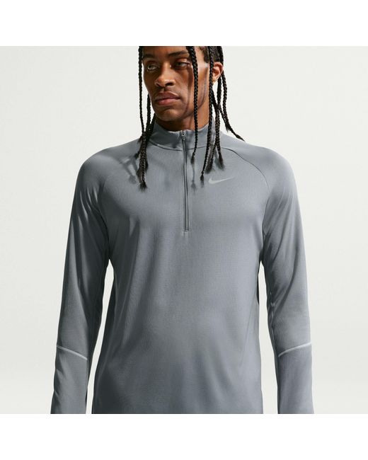 Nike Gray Long Sleeve Performance Running Top for men