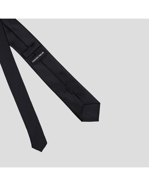 Twisted Tailor Black Ellroy Plain Tie for men