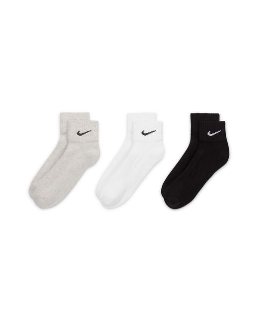Nike White Three Pack Quarter Socks for men