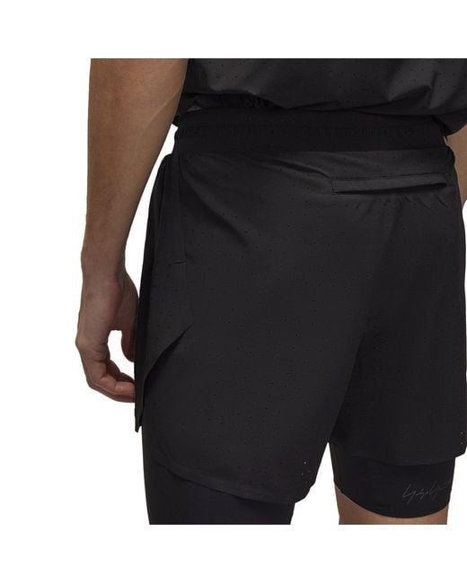 Y-3 Black Running Shorts + Tights for men