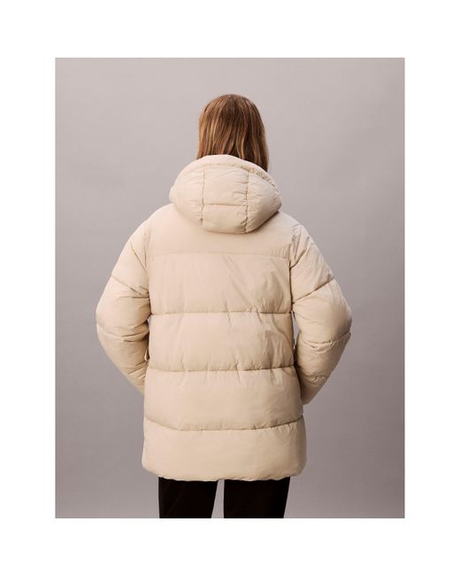 Calvin Klein Natural Belted Medium Puffer Jacket