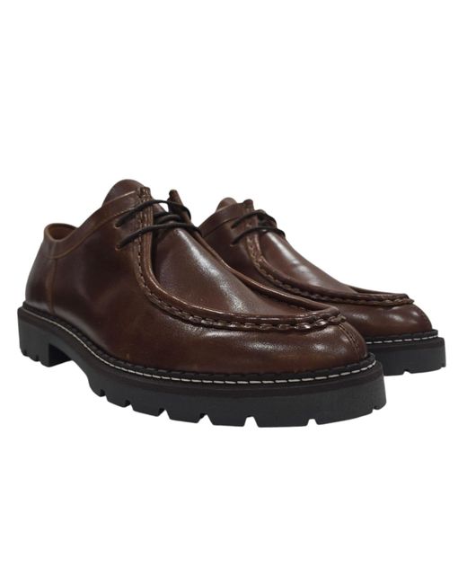 Deakins Brown Kayo Leather Lace Up Derbies for men
