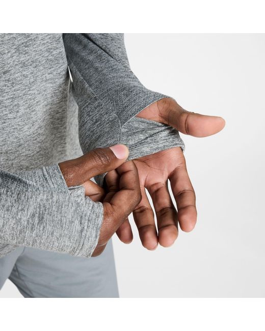 Nike Gray Stride Dri-Fit 1/4-Zip Running Top for men