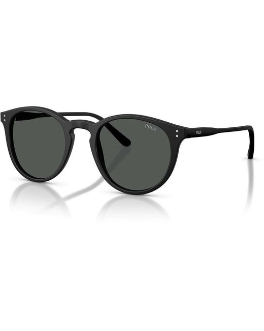 Polo Ralph Lauren Black Round Sunglasses for men