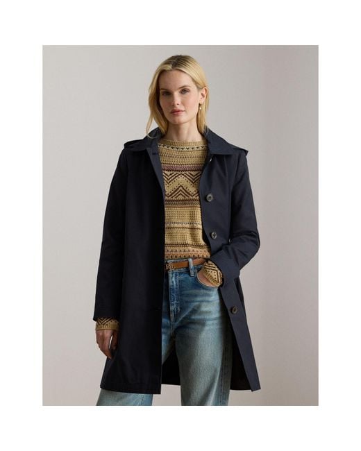 Ralph Lauren Black Genuine Leather Structured Trench Coat